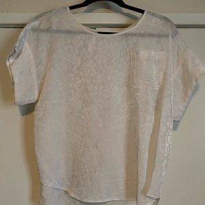 Anthropologie - White Floral Embellished Blouse